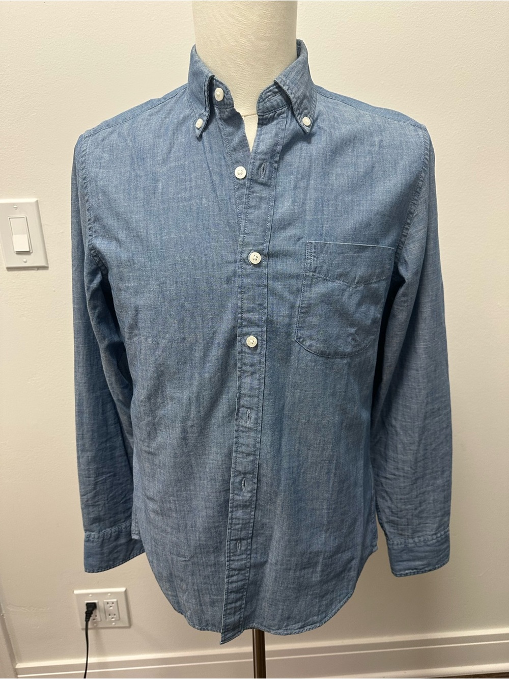 J. Crew Light Blue Button-Down Chambray Shirt